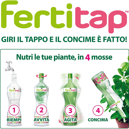 Cifo FERTITAP Bottiglia + 2 tappi monouso concime piante verdi - immagine 5