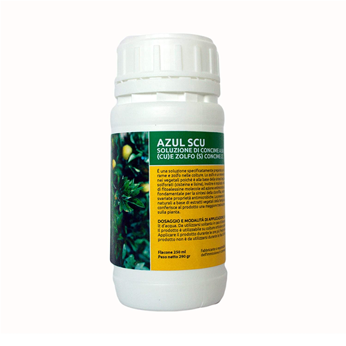 Bio ALT AZUL SCU Bioinduttore Rame Zolfo Pinacee Peronospora Oidio Marciumi 250 ML