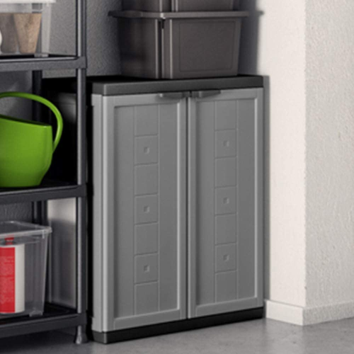 Keter JOLLY Armadio armadietto basso 1 ripiano regolabile - 68x39x85h Grigio - immagine 3