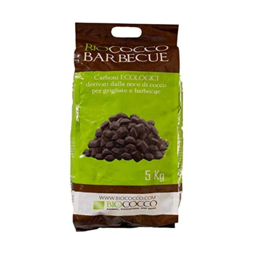 Biococco CARBONE FIBRA COCCO carbonella barbecue completo di Starter 5 KG