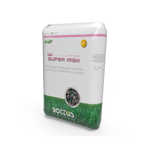 Bottos SUPER IRON 9-9-9 Concime fertilizzante prato RINVERDENTE da 22,7 KG