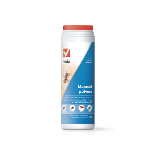Vebi DURACID DISPENSER Polvere insetticida pidocchio pollino pronto uso 1 KG