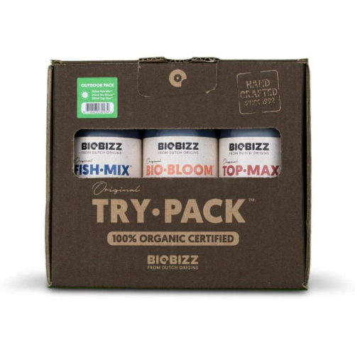 BioBizz TRYPACK - OUTDOOR Fertilizzanti Organici BIOBLOOM, FISHMIX, TOPMAX 250 ML