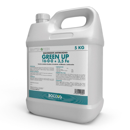 Bottos GREEN UP 16-0-0 + 3,5 Fe Concime azotato RINVERDENTE ANTIMUSCHIO 5 KG