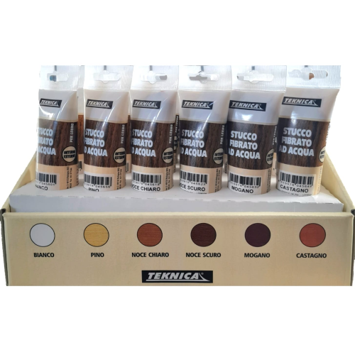Teknica STUCCO FIBRATO ad acqua interni esterni pasta muro legno 250 GR CASTAGNO