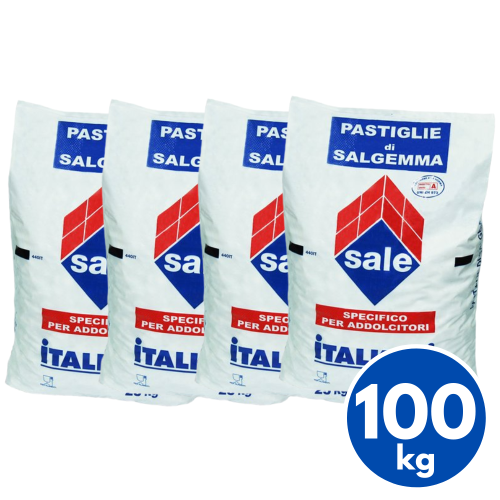 4 X Italkali Sale pastiglie salgemma naturale per addolcitori 25 KG