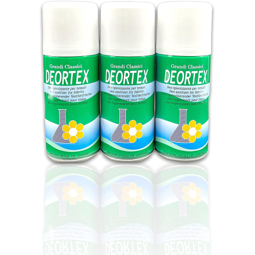 3 X Rampi DEORTEX Deodorante Igienizzante Tessuti superfici ambiente Antitarme Spray 150 ML