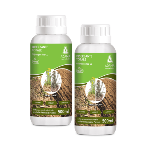 2 X Adama GLIPHOGAN TOP CL Diserbante totale Glifosate 3,1 sistemico 500 ML