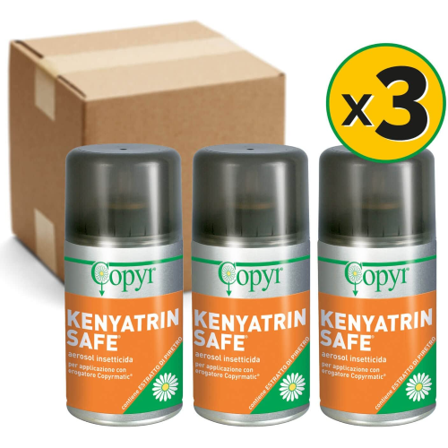 3 X Copyr KENYATRIN SAFE Insetticida mosche zanzare ricarica erogatore 250 ML