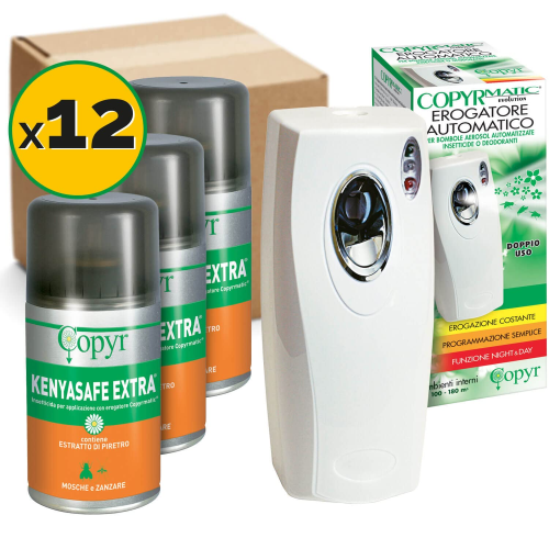 Copyr COPYRMATIC erogatore + 12 KENYASAFE EXTRA ricarica 250 ML