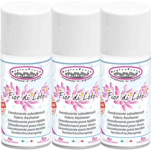 3 X HygienFresh DEOSPRAY Deodorante Salva Tessuti e Ambiente FIOR DI LOTO 150 ML