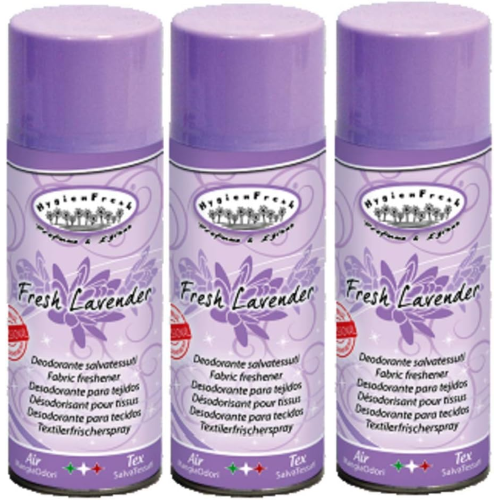 3 X HygienFresh DEOSPRAY Deodorante Salva Tessuti e Ambiente FRESH LAVENDER 400 ML