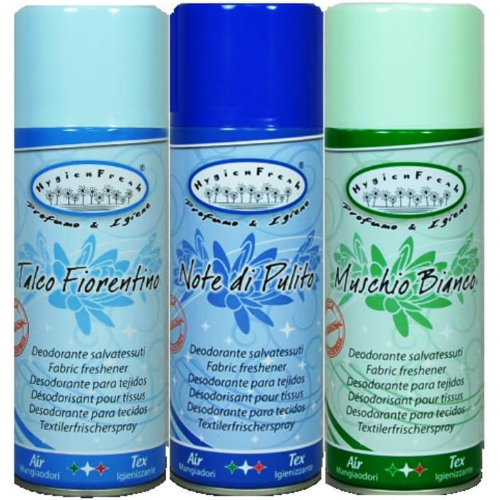 HygienFresh DEOSPRAY Deodorante MUSCHIO BIANCO + TALCO FIORENTINO + NOTE DI PULITO 400 ML
