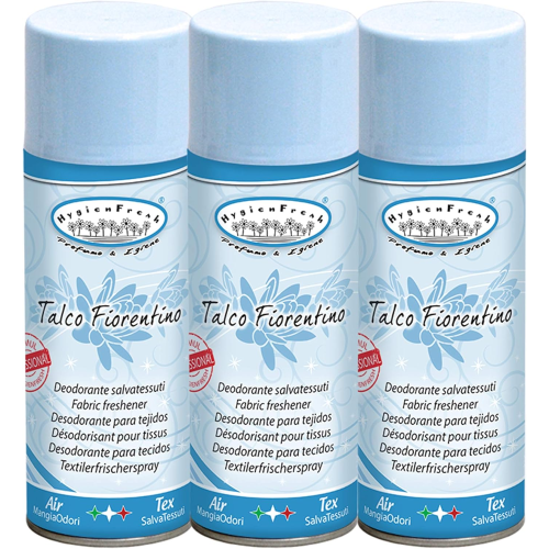 3 X HygienFresh DEOSPRAY Deodorante Salva Tessuti e Ambiente TALCO FIORENTINO 400 ML