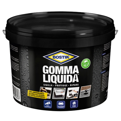 Bostik GOMMA LIQUIDA rivestimento sigillante impermeabile riparazioni 16 LT