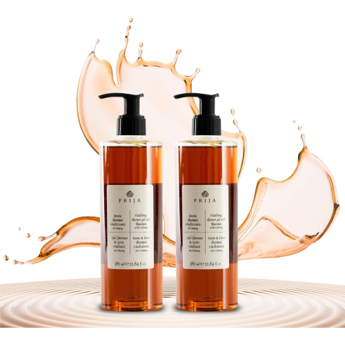 2 X Prija DOCCIA SHAMPOO Vitalizzante al Ginseng Vegan friendly 380 ML