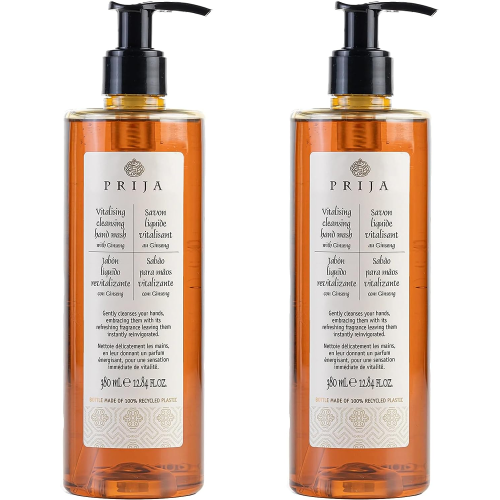 2 X Prija SAPONE LIQUIDO Vitalizzante al Ginseng Vegan friendly 380 ML