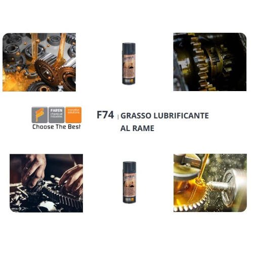 3 X Faren F74 Grasso al Rame Lubrificante alte temperature 400 ML - immagine 5