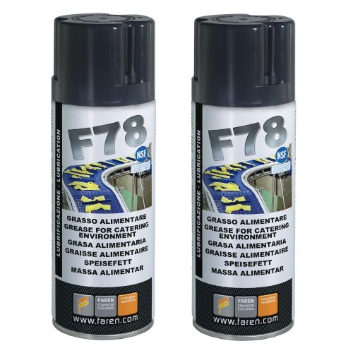 2 X Faren F78 Grasso Spray Atossico Anticorrosivo macchine impianti uso alimentare 400 ML