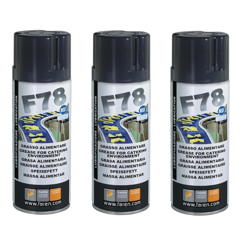 3 X Faren F78 Grasso Spray Atossico Anticorrosivo macchine impianti uso alimentare 400 ML
