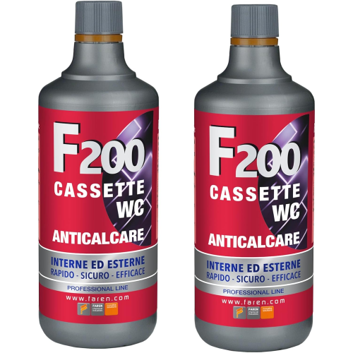 2 X Faren F200 Trattamento Anticalcare Disincrostante cassette WC 1 LT