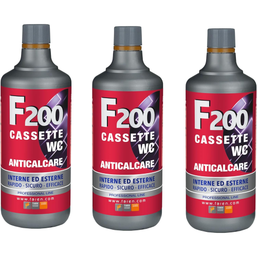 3 X Faren F200 Trattamento Anticalcare Disincrostante cassette WC 1 LT