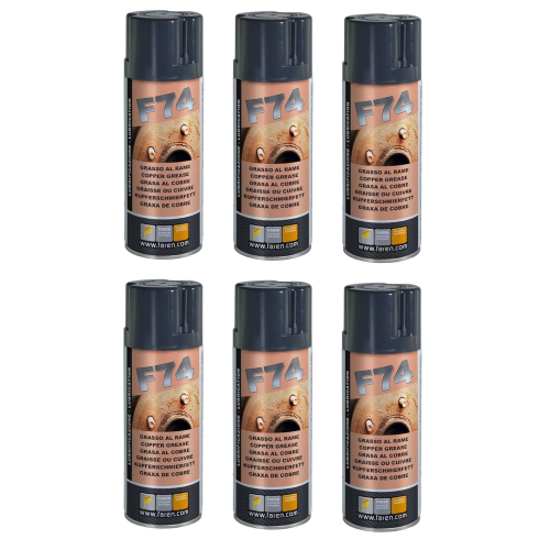6 X Faren F74 Grasso al Rame Lubrificante alte temperature 400 ML