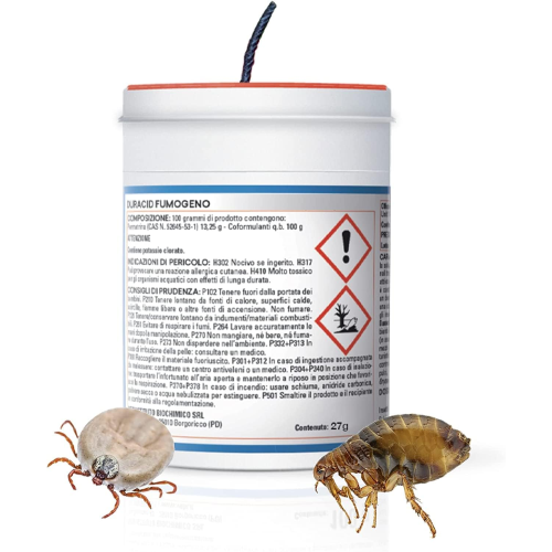Vebi DURACID FUMOGENO Insetticida fumigante insetti striscianti e volanti 27 gr