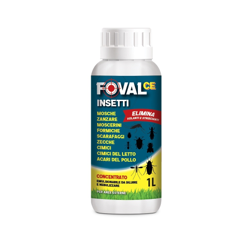 Adama FOVAL CE Insetticida Cipermetrina Tetrametrina mosche zanzare 1 LT