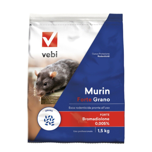 Vebi MURIN FORTE GRANO ESCA veleno pronto uso topi ratti da 1,5 KG
