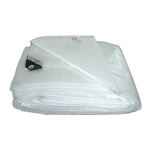 Telo telone RETINATO PVC trasparente occhiellato impermeabile 140 GR/MQ 1,9X3,5 MT 1,9X3,5 metri