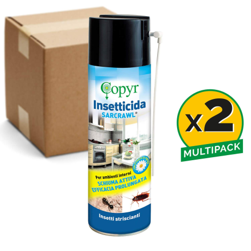 2 X Copyr SARCRAWL Insetticida schiuma attiva scarafaggi formiche 500 ML