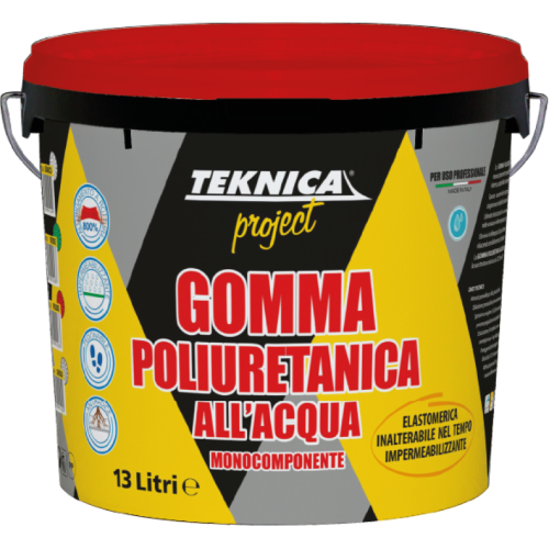 Teknica GOMMA POLIURETANICA ad acqua sigillante impermeabile GRIGIA 13 LT