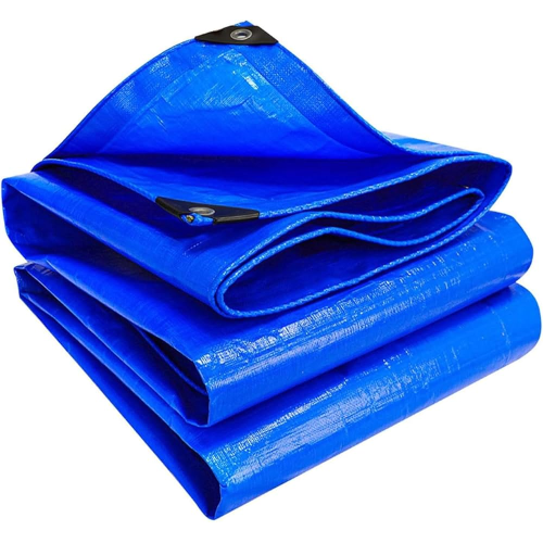 Telo telone BLU PVC Occhiellato impermeabile polietilene 90 GR/MQ 3X3 MT 3X3 metri