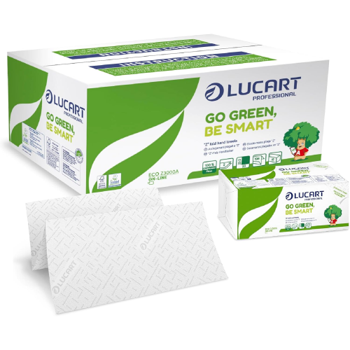 Lucart ECONATURAL Z Pacco asciugamani piegati a Z 198 strappi per 15 confezioni