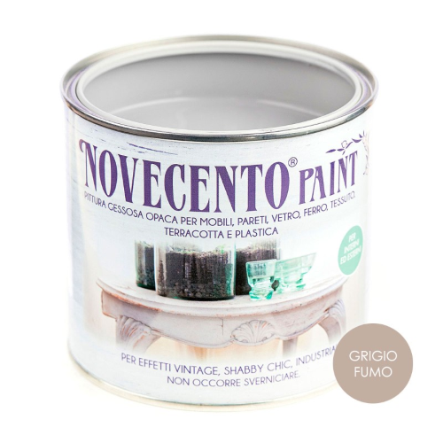 Novecento CHALK PAINT GRIGIO FUMO Pittura Lavabile inodore senza primer 500 ML GRIGIO FUMO