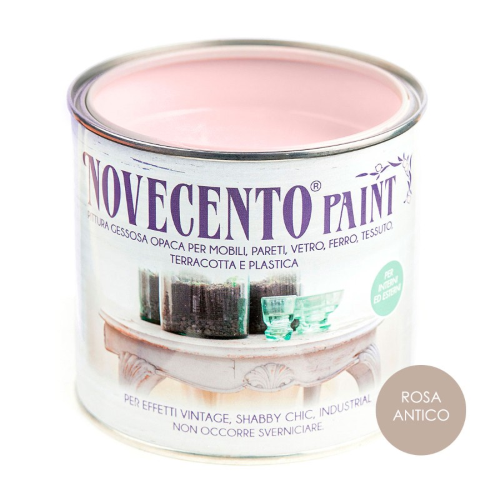 Novecento CHALK PAINT ROSA ANTICO Pittura Lavabile inodore senza primer 500 ML ROSA ANTICO