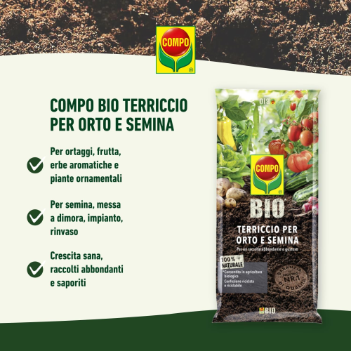 Compo BIO ORTO SEMINA Terra Terriccio substarto 50 LT - immagine 2