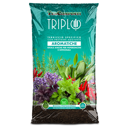 Tercomposti TRIPLO PIANTE AROMATICHE Terra Terriccio substrato peperoncini erbe 20 LT