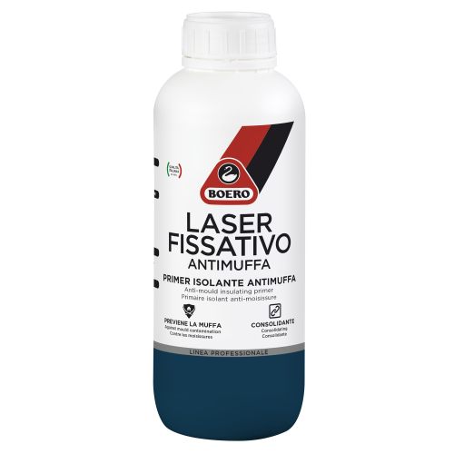 Boero LASER FISSATIVO ANTIMUFFA Primer isolante antimuffa alghe interno esterno 1 LT