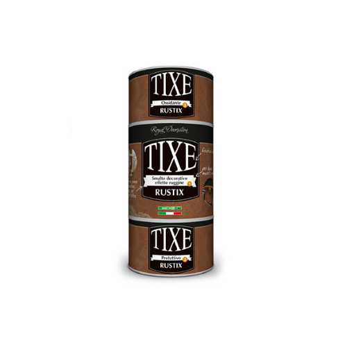 Tixe RUSTIX Kit Ferro ossidato Smalto decorativo effetto ruggine + ossidante + protettivo 1 LT