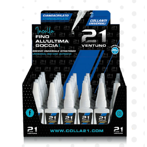 21 Ventuno COLLA ISTANTANEA UNIVERSALE cianoacrilicato 20 GR - immagine 4