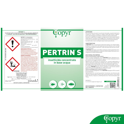 Copyr PERTRIN S Insetticida permetrina tetrametrina mosche zanzare blatte 1 LT - immagine 2
