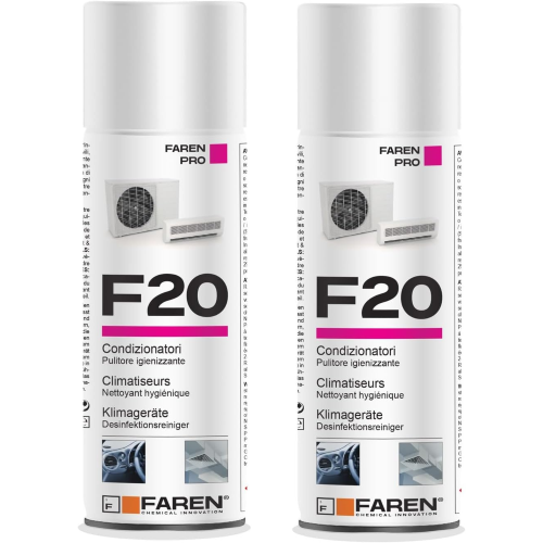 2 X Faren F20 Igienizzante climatizzatori condizionatori casa e auto 400 ML