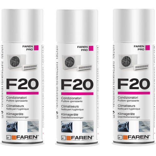 3 X Faren F20 Igienizzante climatizzatori condizionatori casa e auto 400 ML