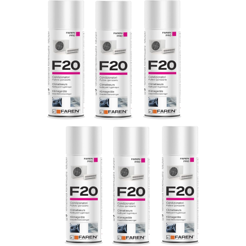 6 X Faren F20 Igienizzante climatizzatori condizionatori casa e auto 400 ML
