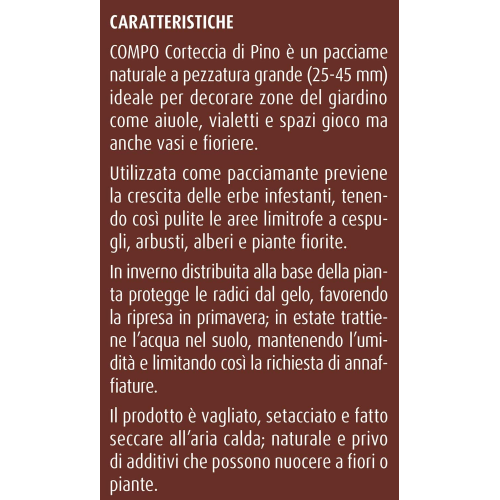 Compo CORTECCIA DI PINO Pacciamante Decorazione pezzatura grossa 25-45 mm 60 LT - immagine 3