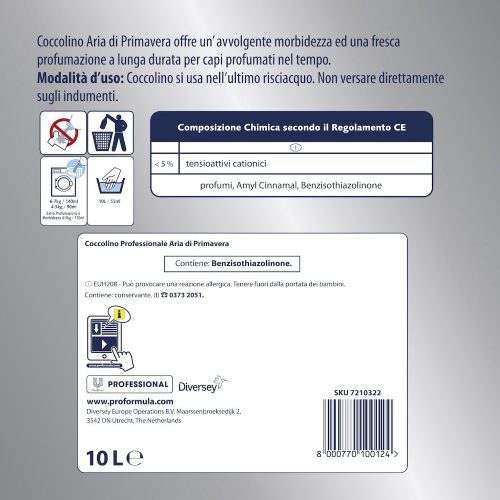 Diversey COCCOLINO PROFESSIONAL XXL Primavera Ammorbidente 10 LT - immagine 2