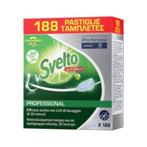 Diversey SVELTO TABS Pastiglie Lavastoviglie 188 ricariche basse temperature