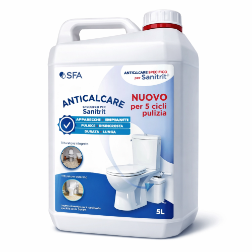 SFA ANTICALCARE specifico Sanitrit pulisce disincrosta trituratore 5 cicli pulizia 5 LT